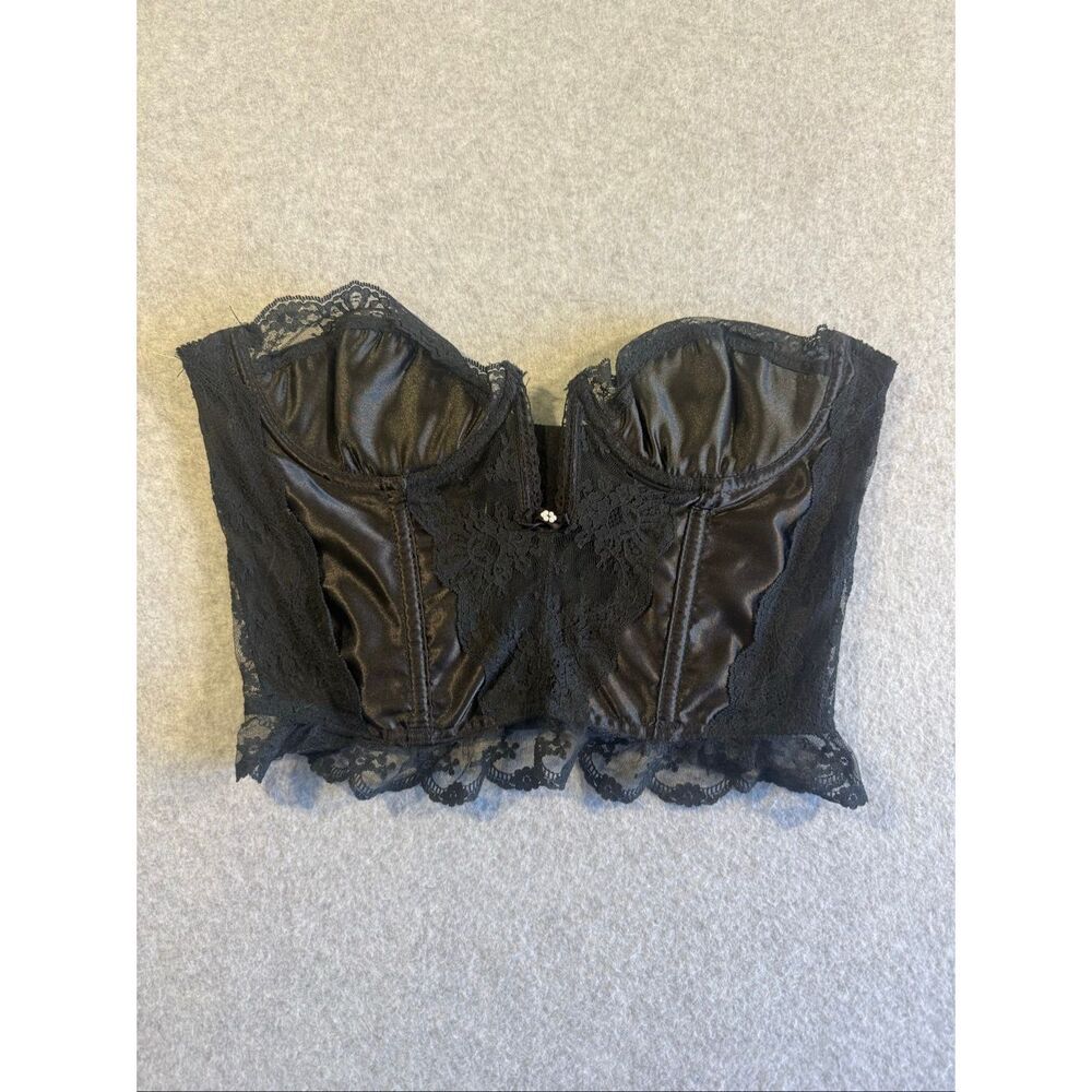vintage Victoria's Secret "gold label" black lace bustier M